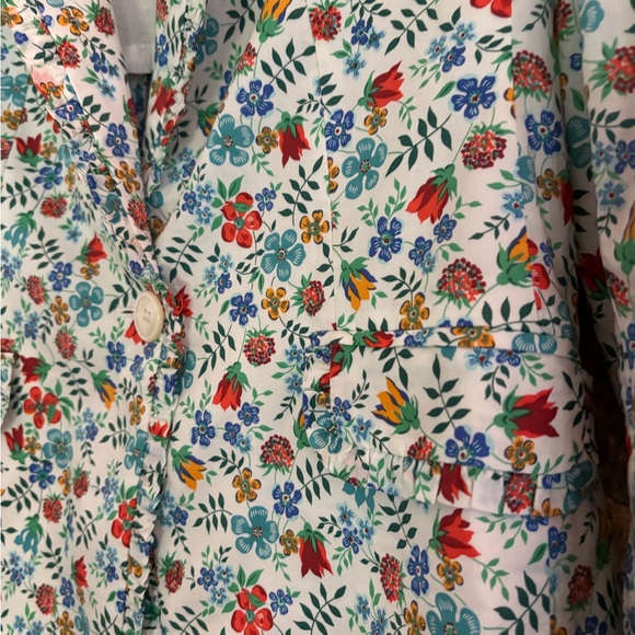 J. Crew Liberty Floral Blazer with Red, Blue, and Green - Picture 2 of 5